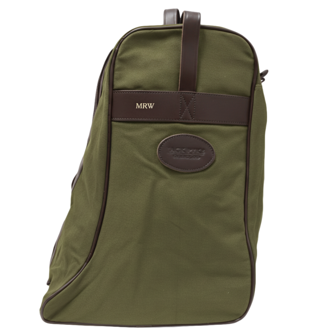 Personalised Canvas Welly Bag Heavy Duty Boot Bag with Embossed Initials