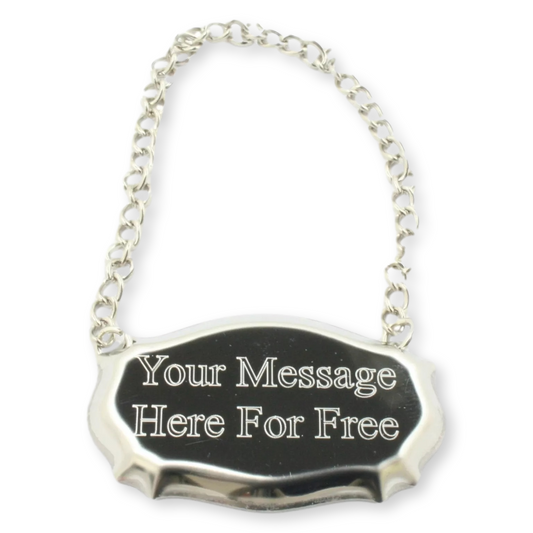 Personalised Metal Bottle Tag Label On Chain