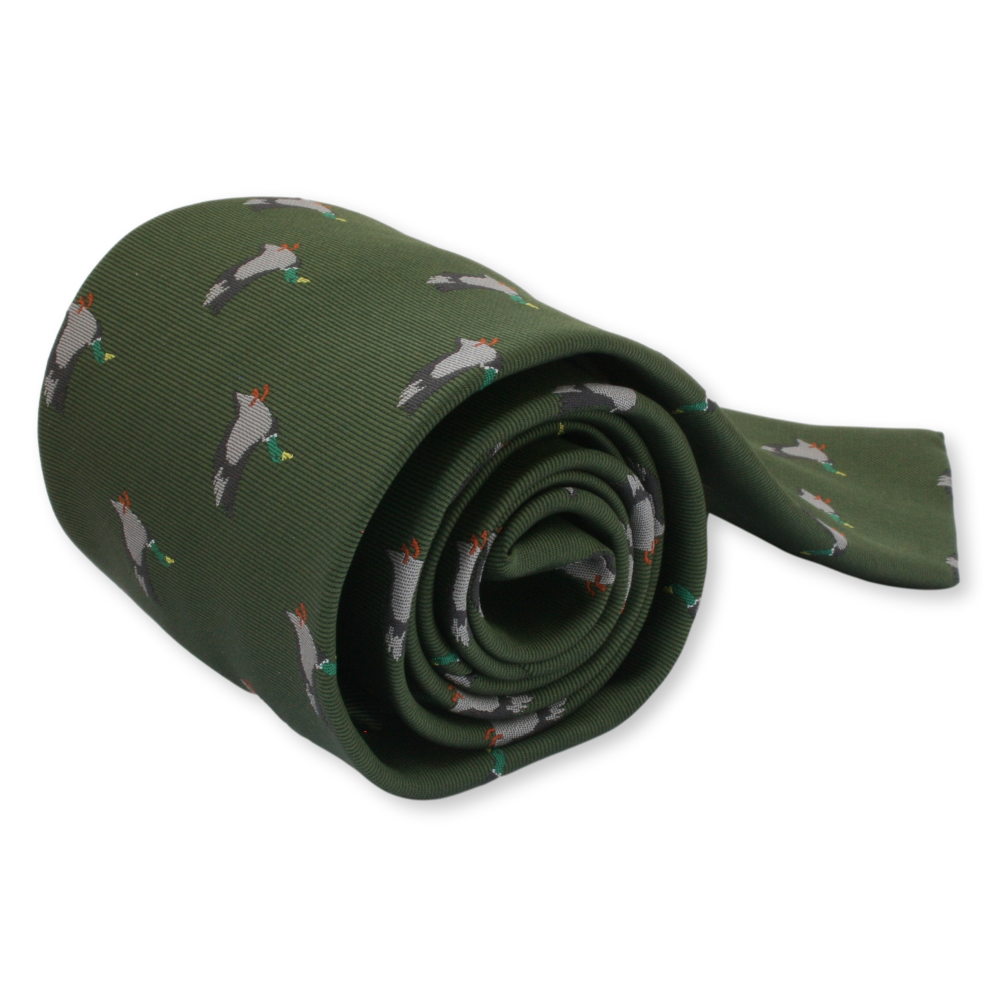 Mallard Green Or Burgundy Neck Duck Tie In Custom Wooden Gift Box