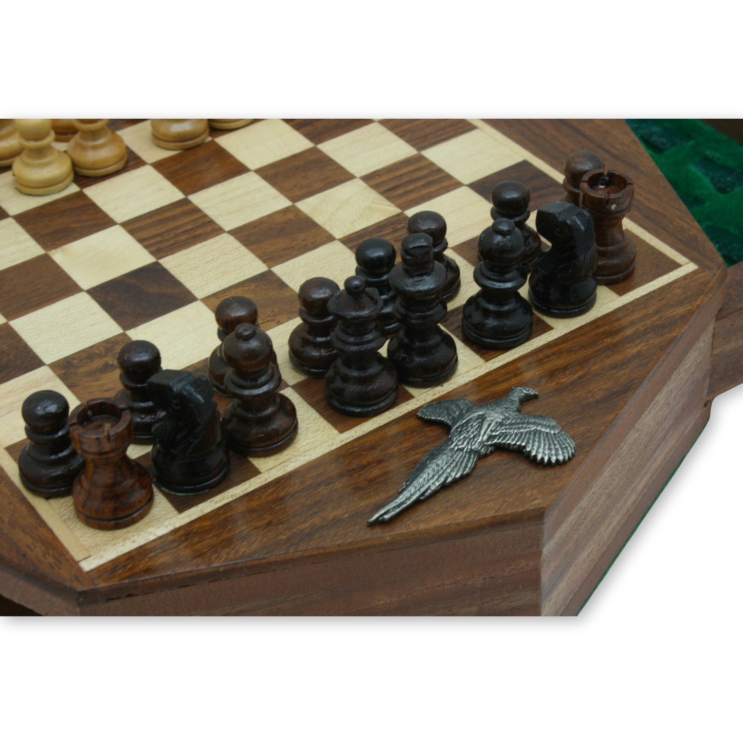 Pheasant Octagonal Wooden Chess Set