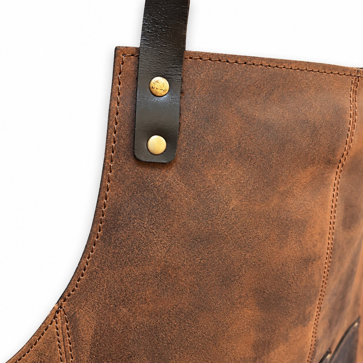 Personalised Leather Workshop Apron with Embossed Initials