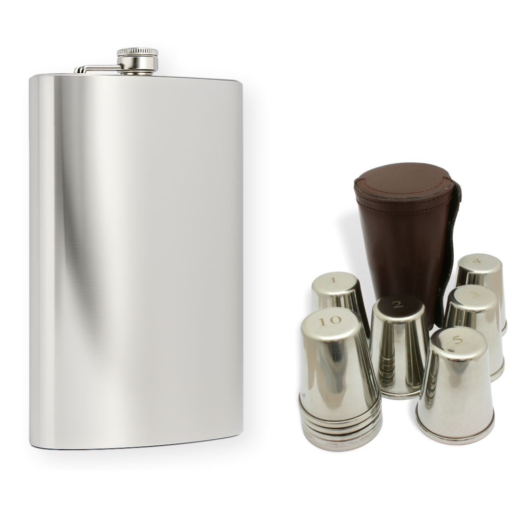 Hip Flask and numbered cup set