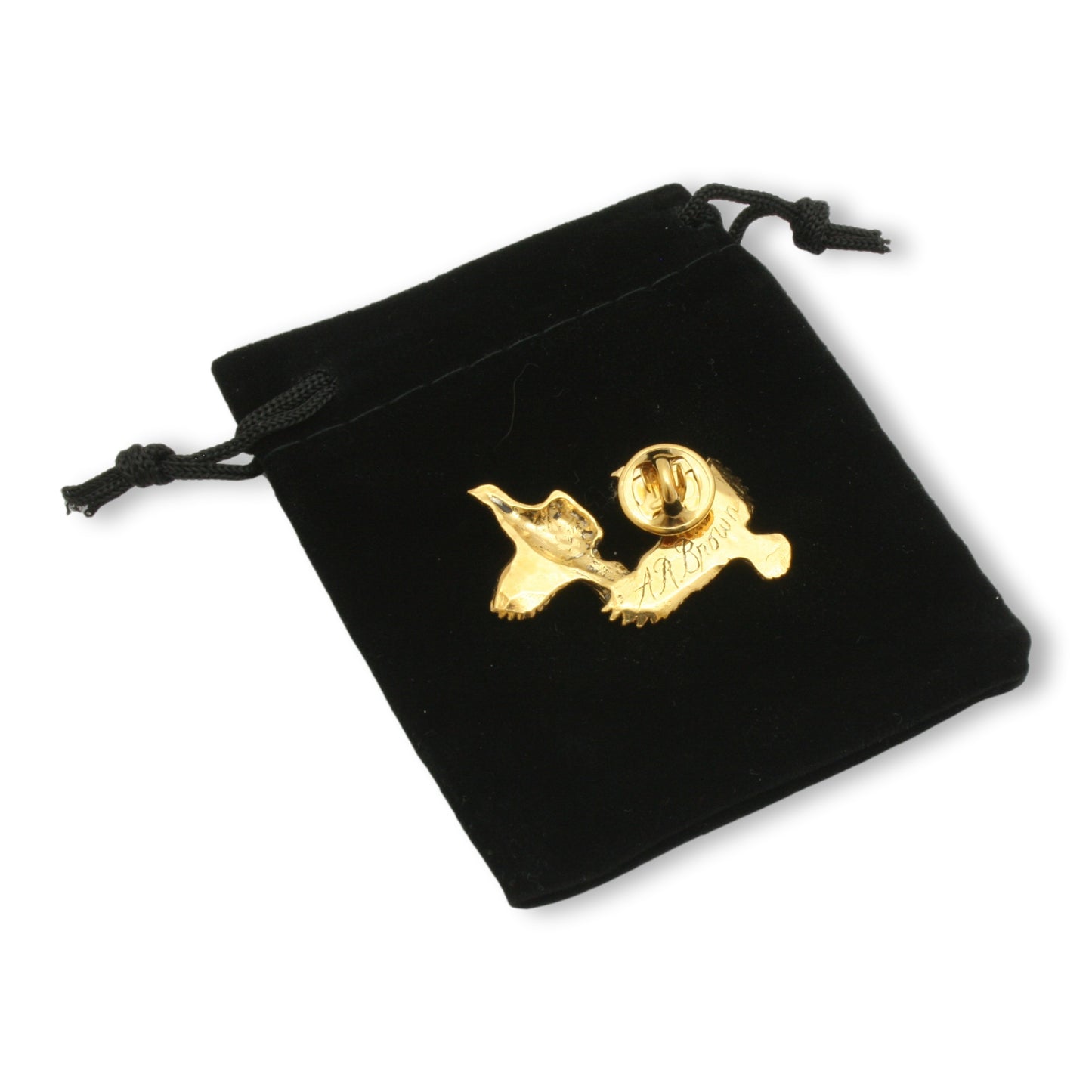 Gold Partridge Pin Badge Back