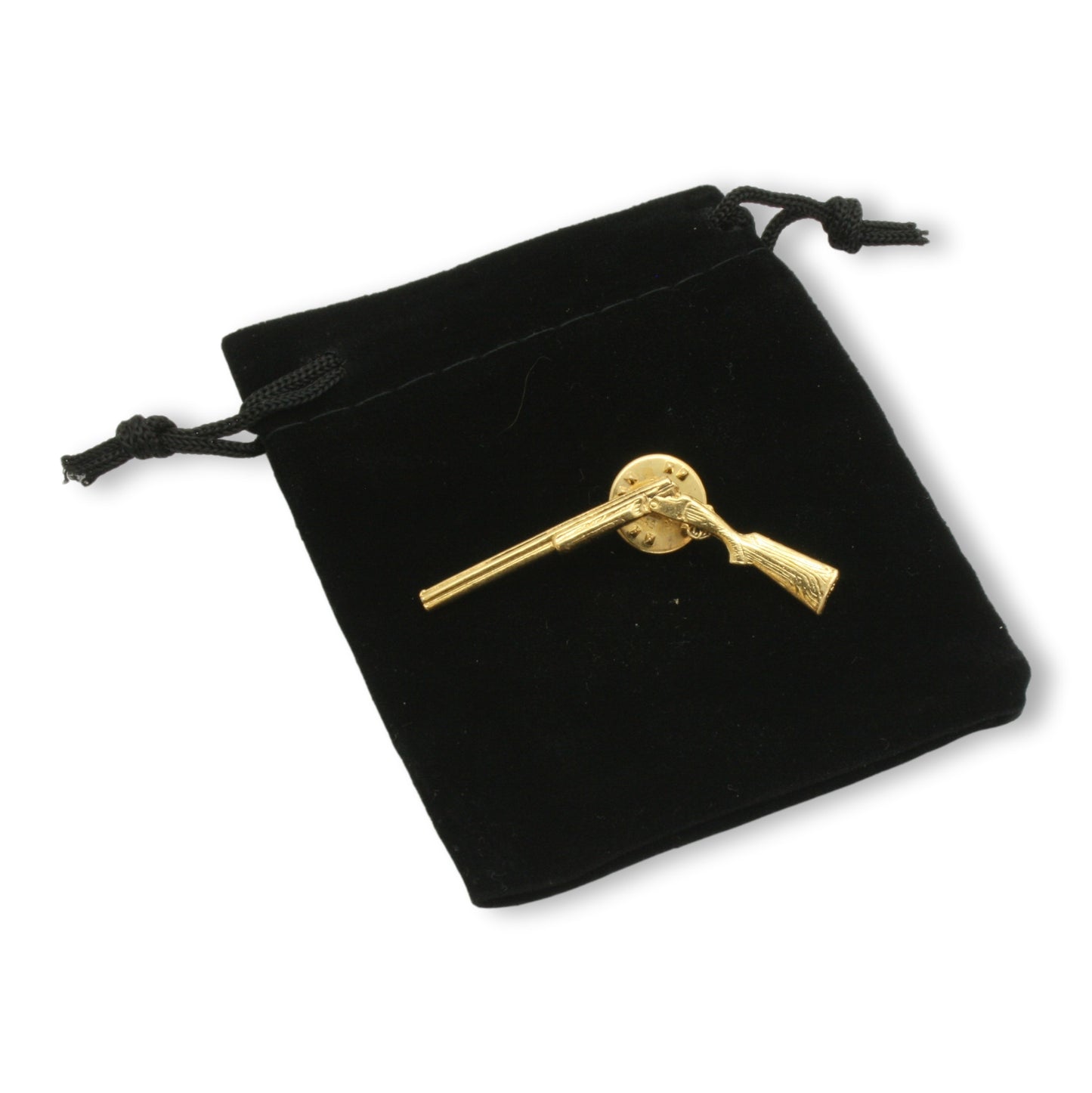 Gold Shotgun Pin Badge