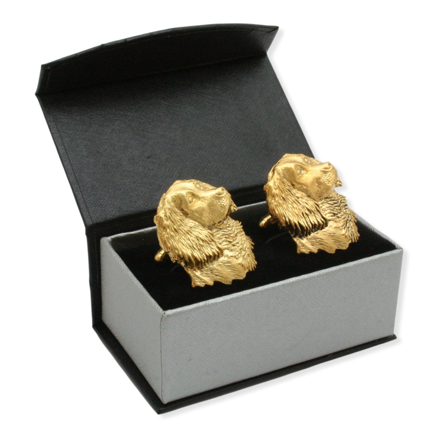 Gold Spaniel Head Cufflinks