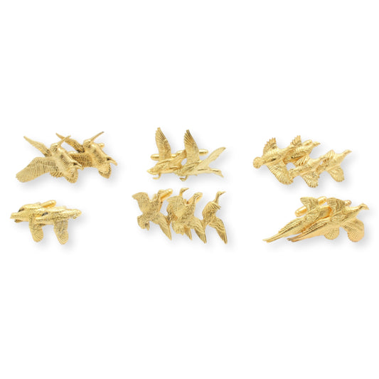Full Set Of Gold Game Bird Cufflinks