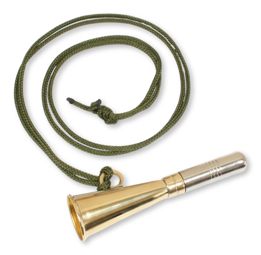 Gamekeeper's Brass Signal Horn With Lanyard