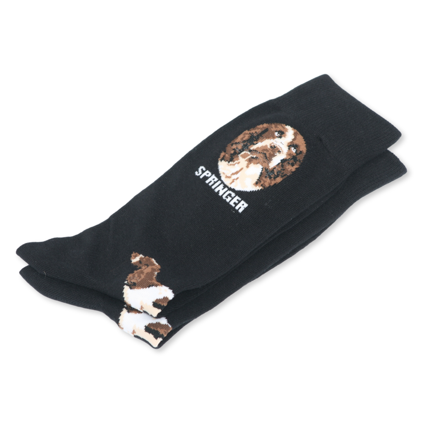 Springer Spaniel Dog Cotton Socks in Black – Unisex Sizes 6-11