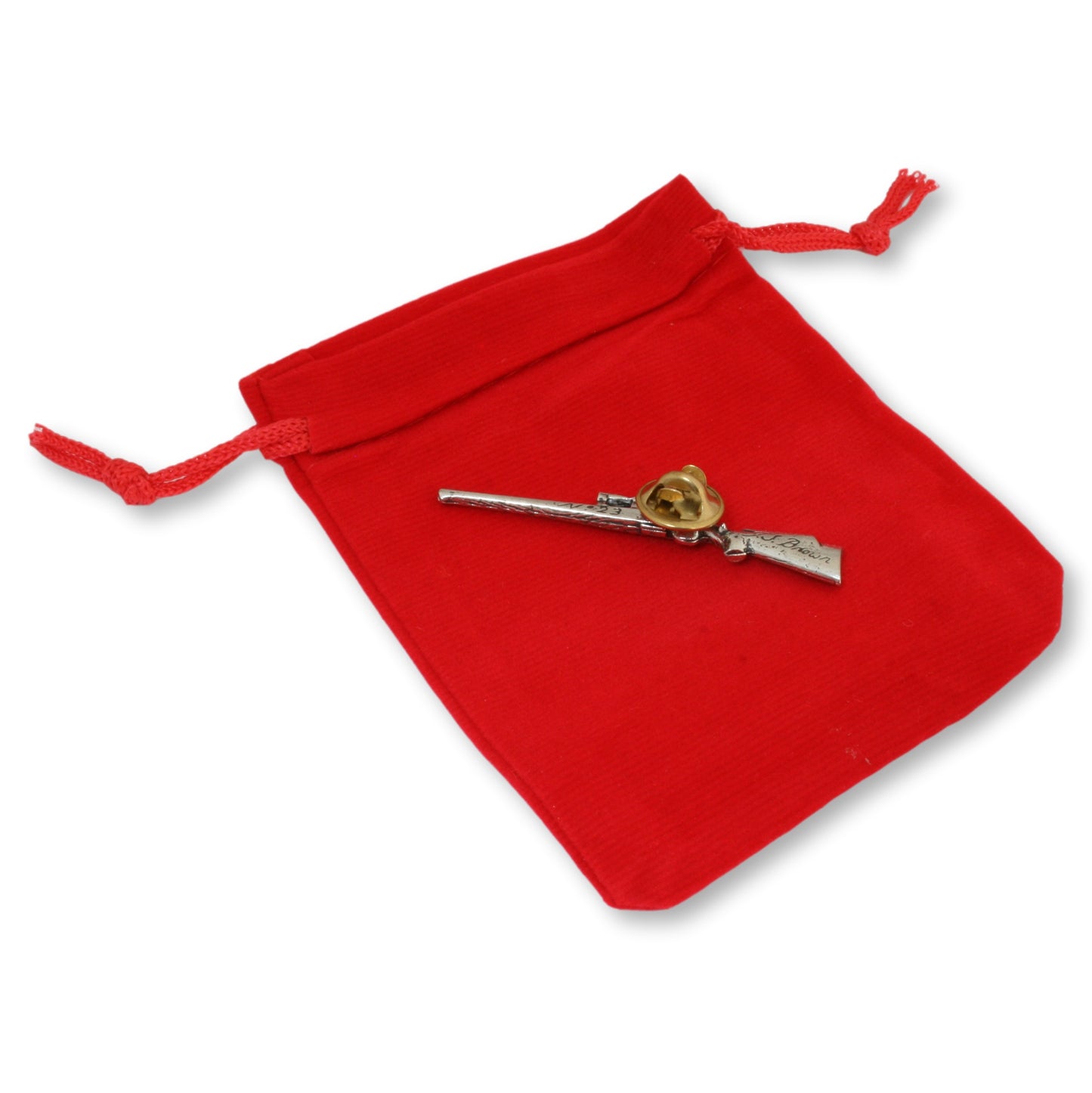 Rifle Back Pin Badge Gamekeepers Cottage Gifts