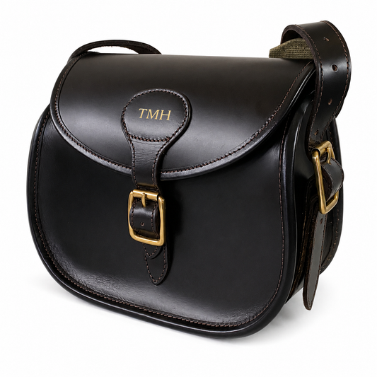 Personalised Premium Leather Shotgun Cartridge Bag