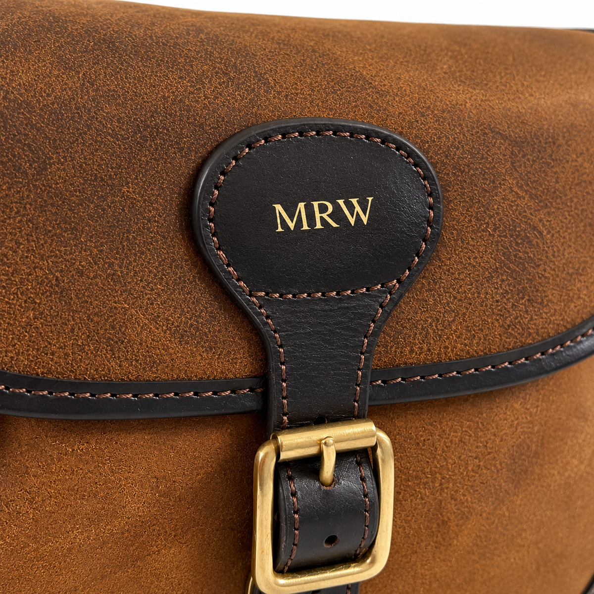 Personalised Leather Saddle Bag In Oily Brown