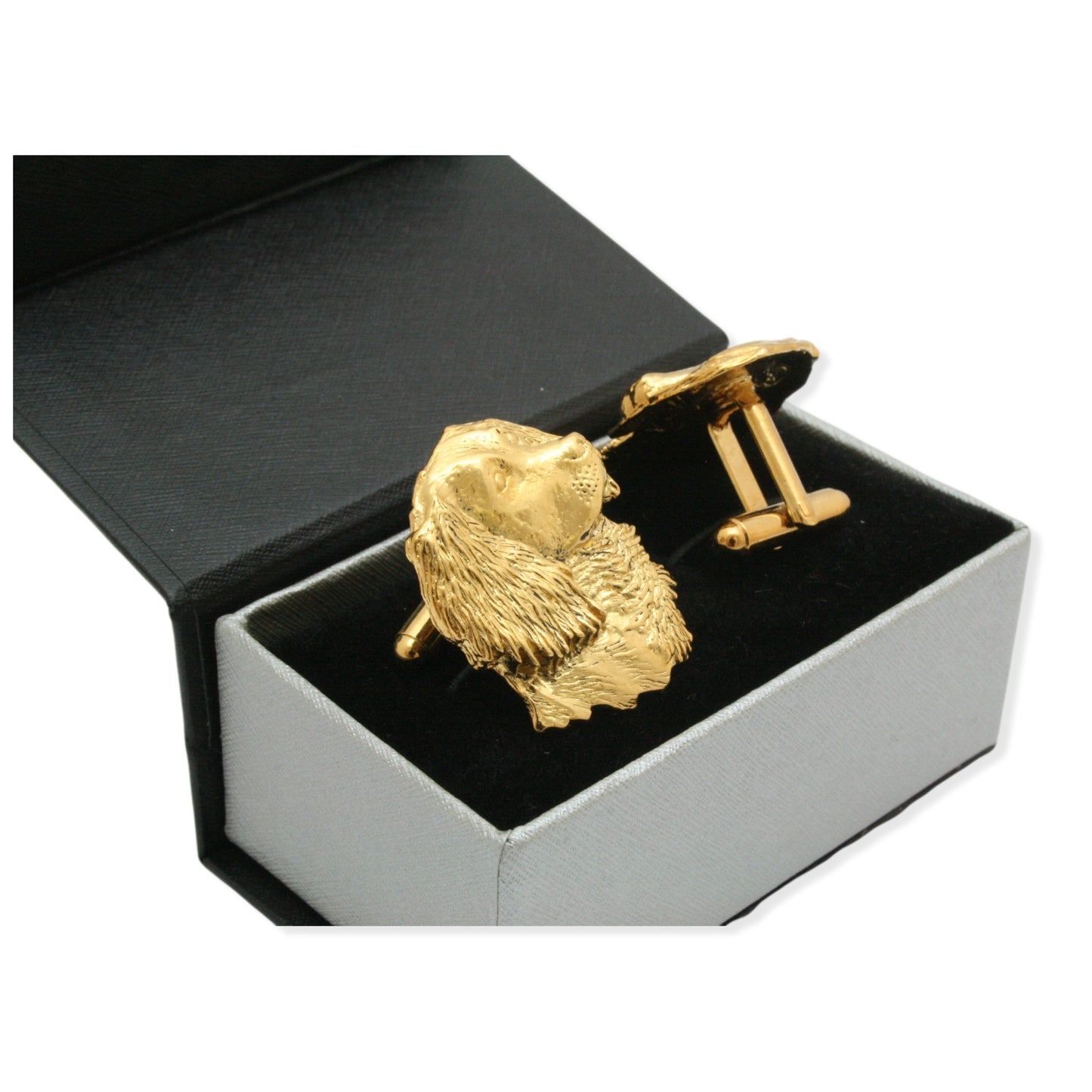 Spaniel Head Gold Cufflinks