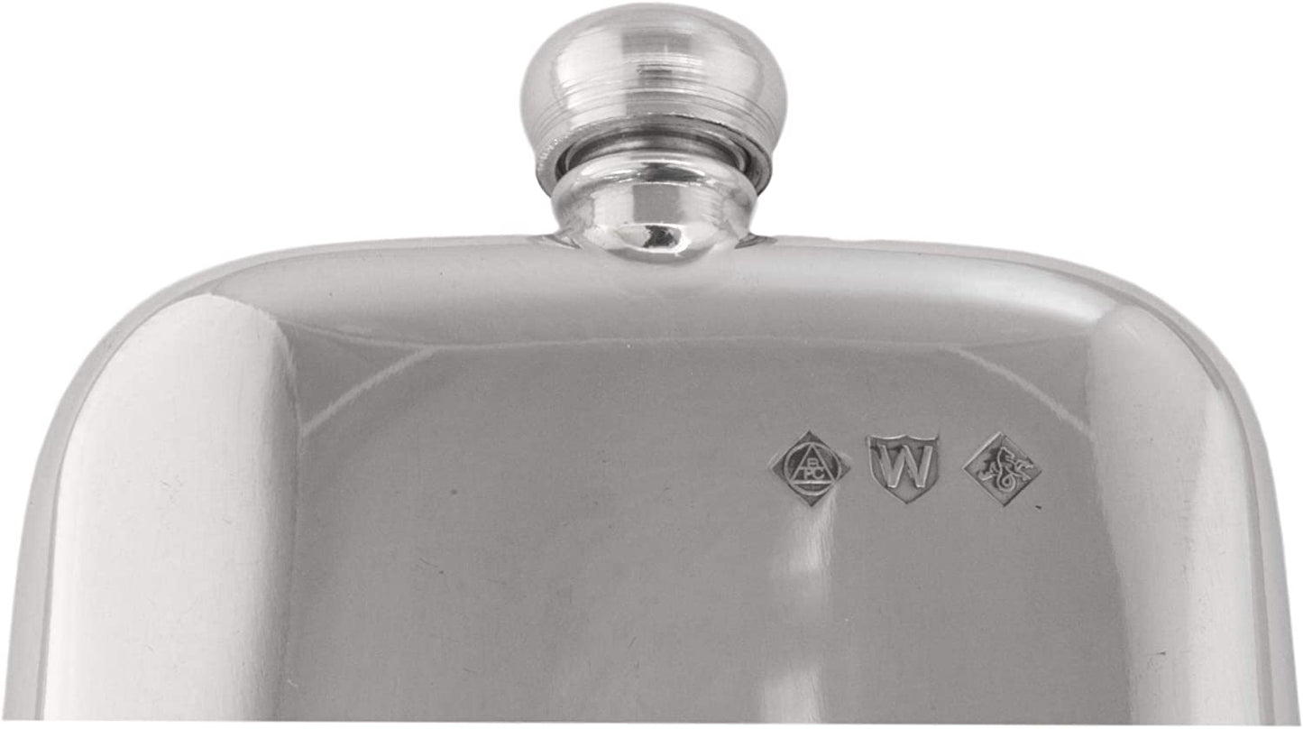 Pewter Hip Flask Front Top