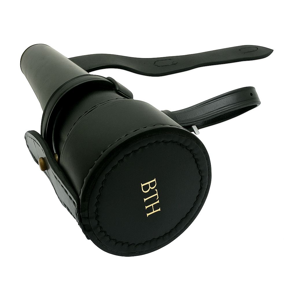 Saddle Flask with Leather Case – 10oz, Brown or Black