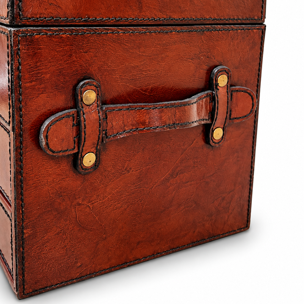 Luxury Distressed Leather Jewellery Chest