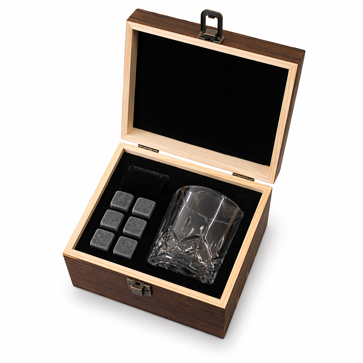 Spaniel & Pheasant Tumbler and Whiskey Stone Set In Personalised Wooden Gift Box