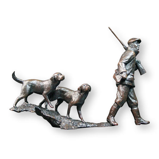 "In The Field" Labradors & Shooter Limited Edition Solid Bronze (788)