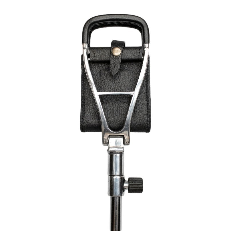 Shooting Stick in Black Leather Adjustable & Lightweight