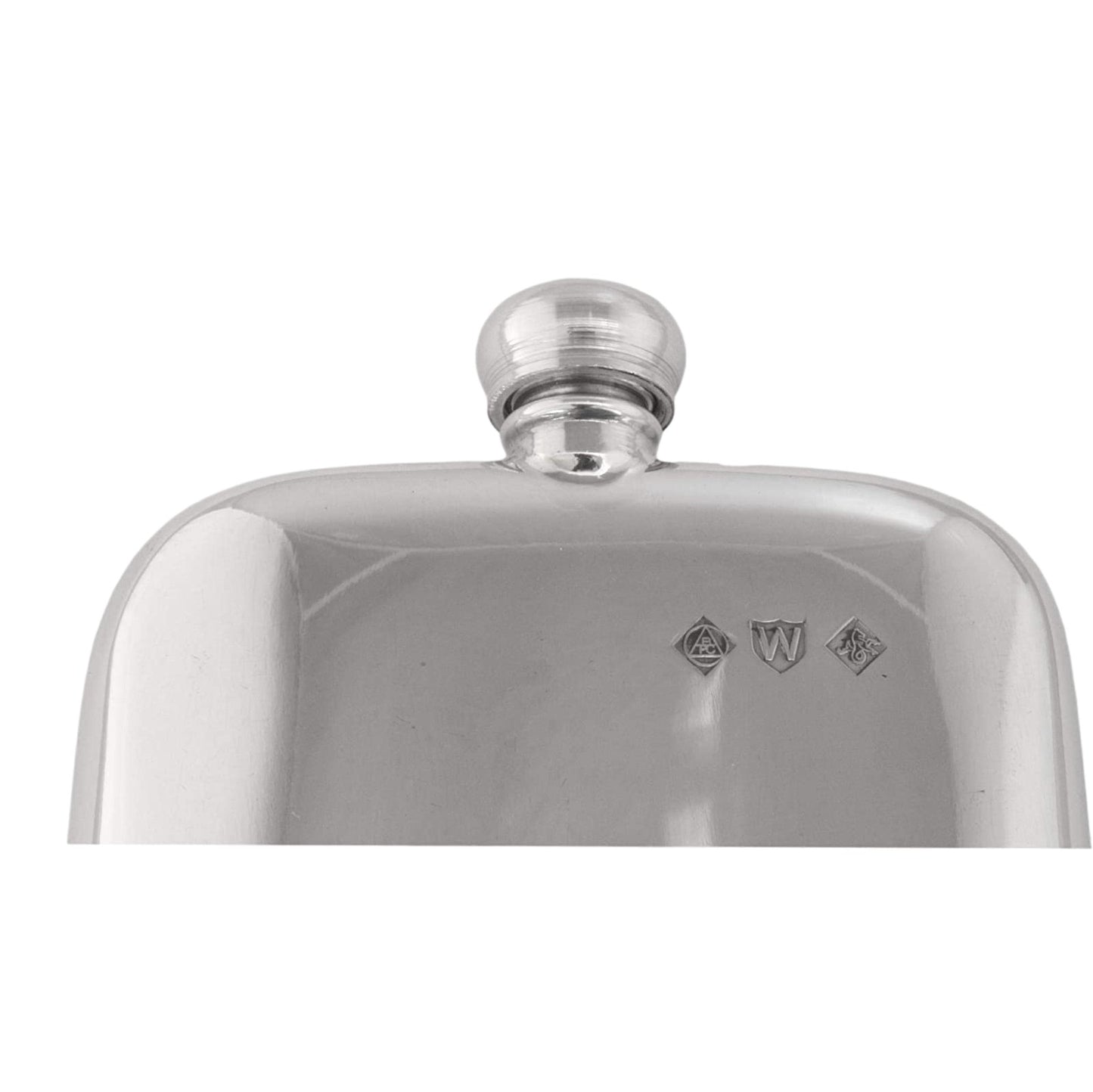 English Pewter Hip Flask In Leather Sleeve