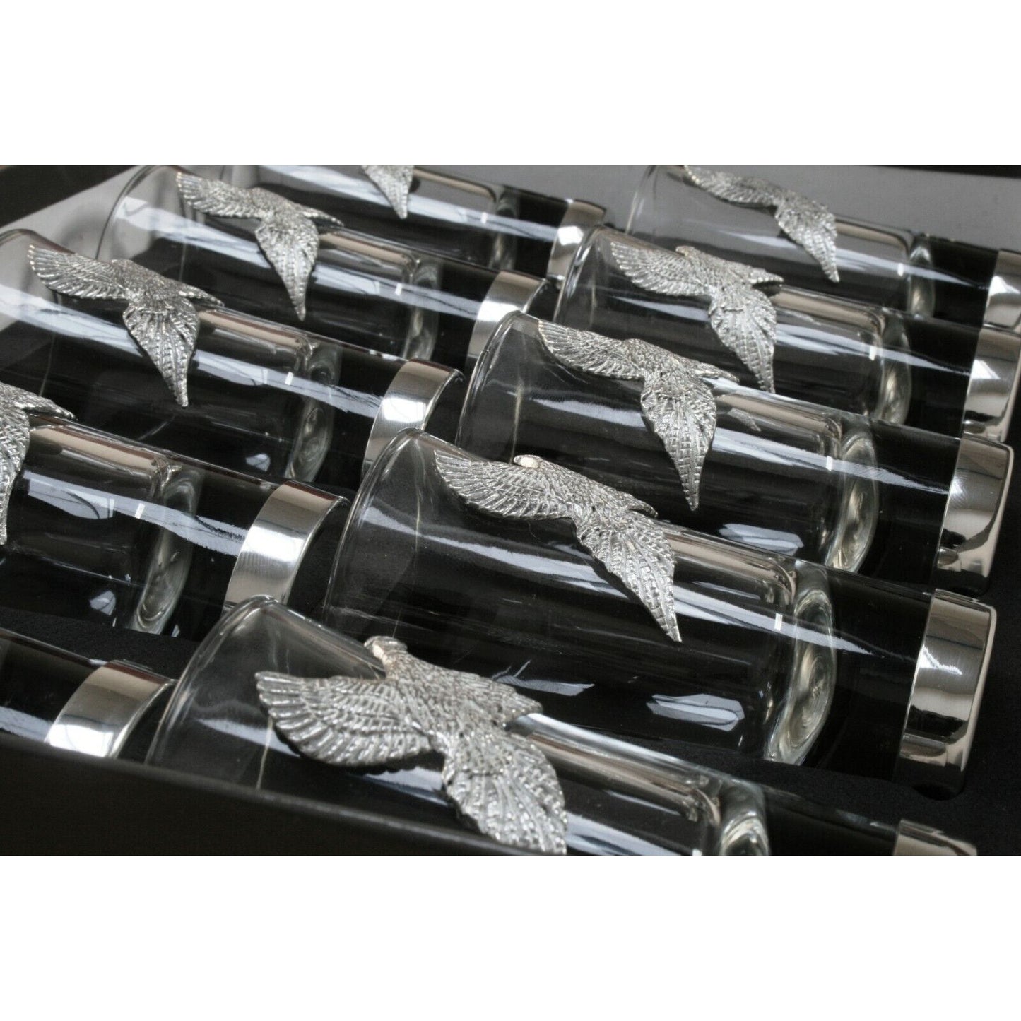 Pheasant 1-10 Numbered Shot Glasses Cups Shooting Presentation Box