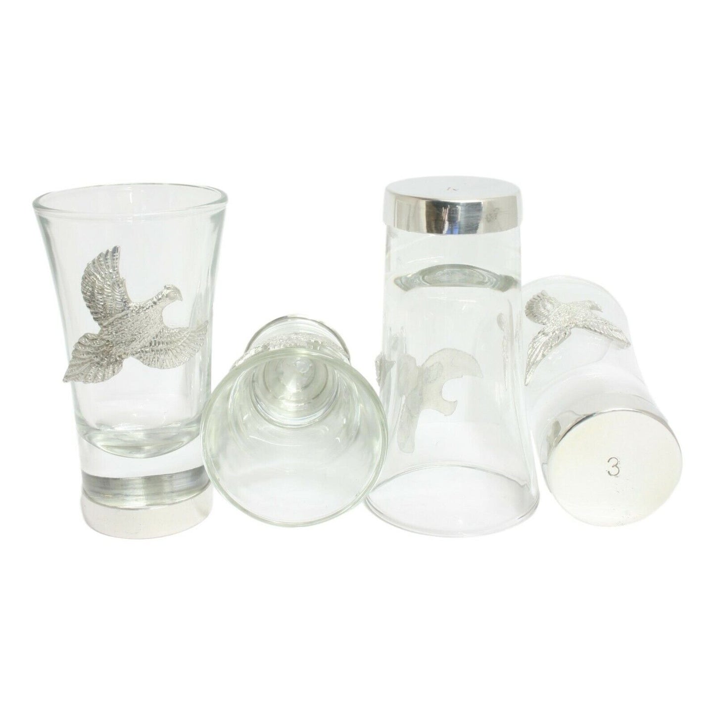 Pheasant 1-10 Numbered Shot Glasses Cups Shooting Presentation Box