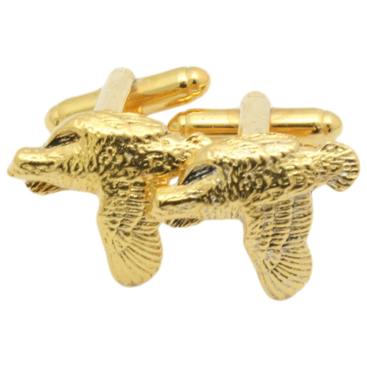 Gold Quail Cufflinks From The Front