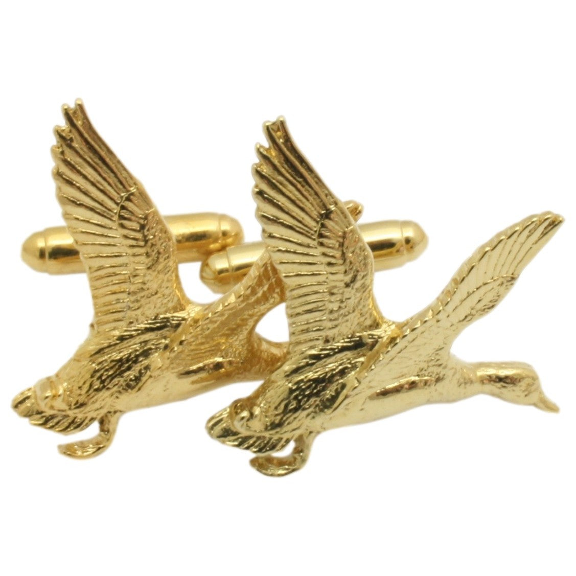 Gold Mallard Cufflinks From The Front