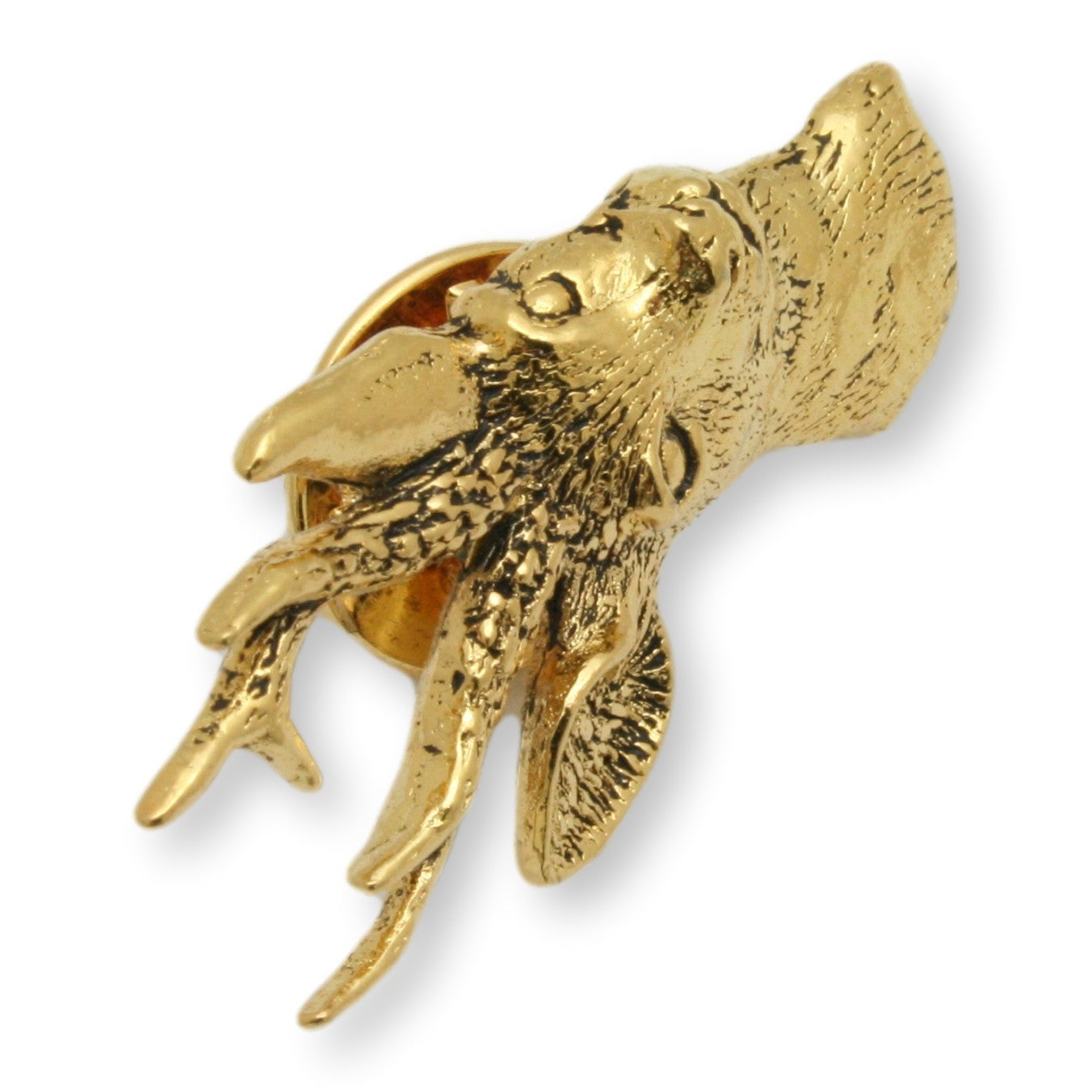 Gold Roe Pin Lapel Back