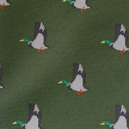 Mallard Green Or Burgundy Neck Duck Tie In Custom Wooden Gift Box