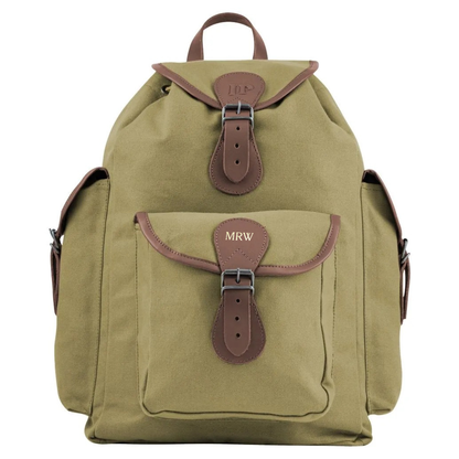 Personalised Canvas Day Rucksack Embossed Initials