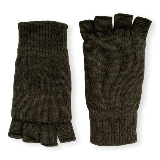 Fingerless Mitts Olive Green