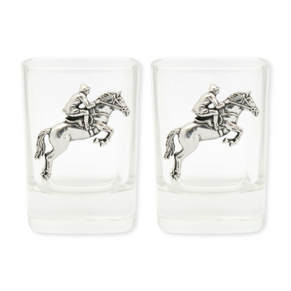 Fox Hunting Design Pair of 50ml Spirit Shot Glasses