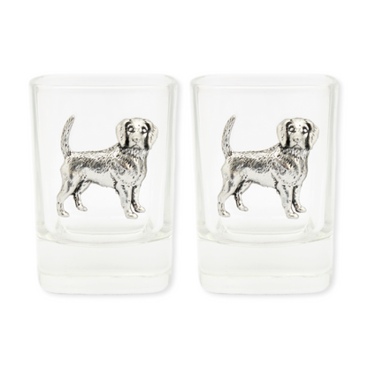 Fox Hunting Design Pair of 50ml Spirit Shot Glasses