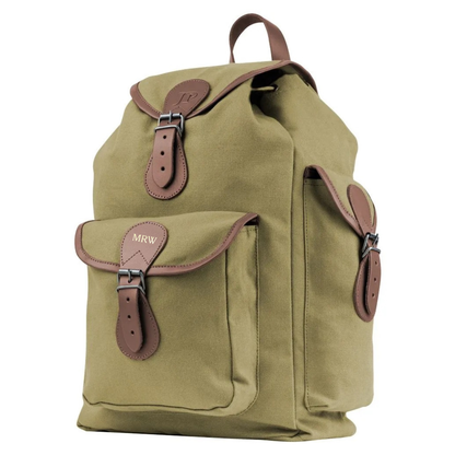 Personalised Canvas Day Rucksack Embossed Initials