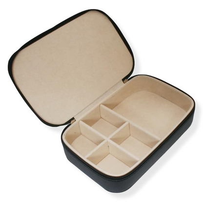 Labrador Head Travel Black Jewellery Zip Box Cufflinks Storage Engraved