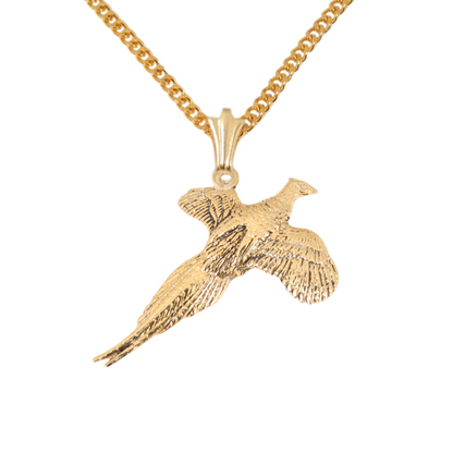 Pheasant Necklace – Pendant with Gift Box Gold & Silver