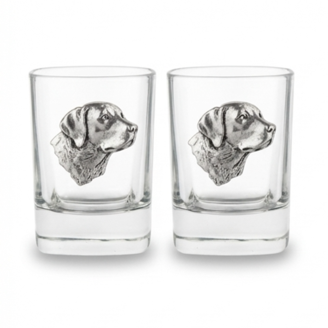 Fox Hunting Design Pair of 50ml Spirit Shot Glasses