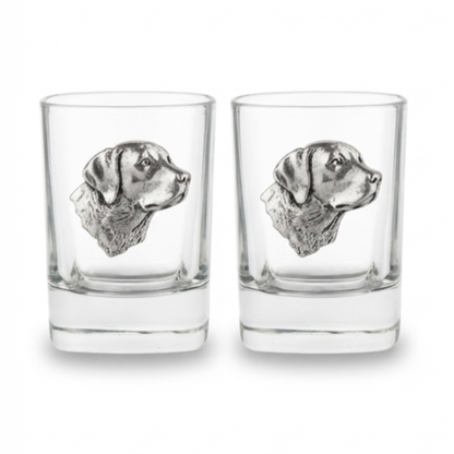 Fox Hunting Design Pair of 50ml Spirit Shot Glasses