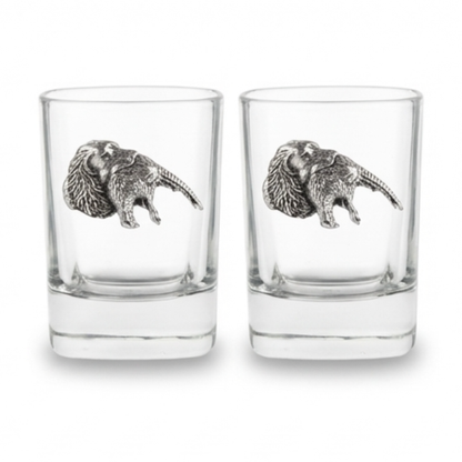 Fox Hunting Design Pair of 50ml Spirit Shot Glasses