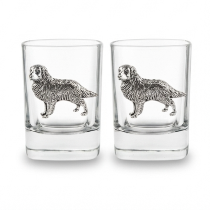 Fox Hunting Design Pair of 50ml Spirit Shot Glasses