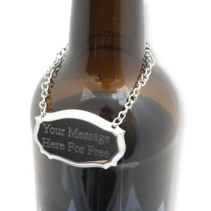 Personalised Metal Bottle Tag Label On Chain