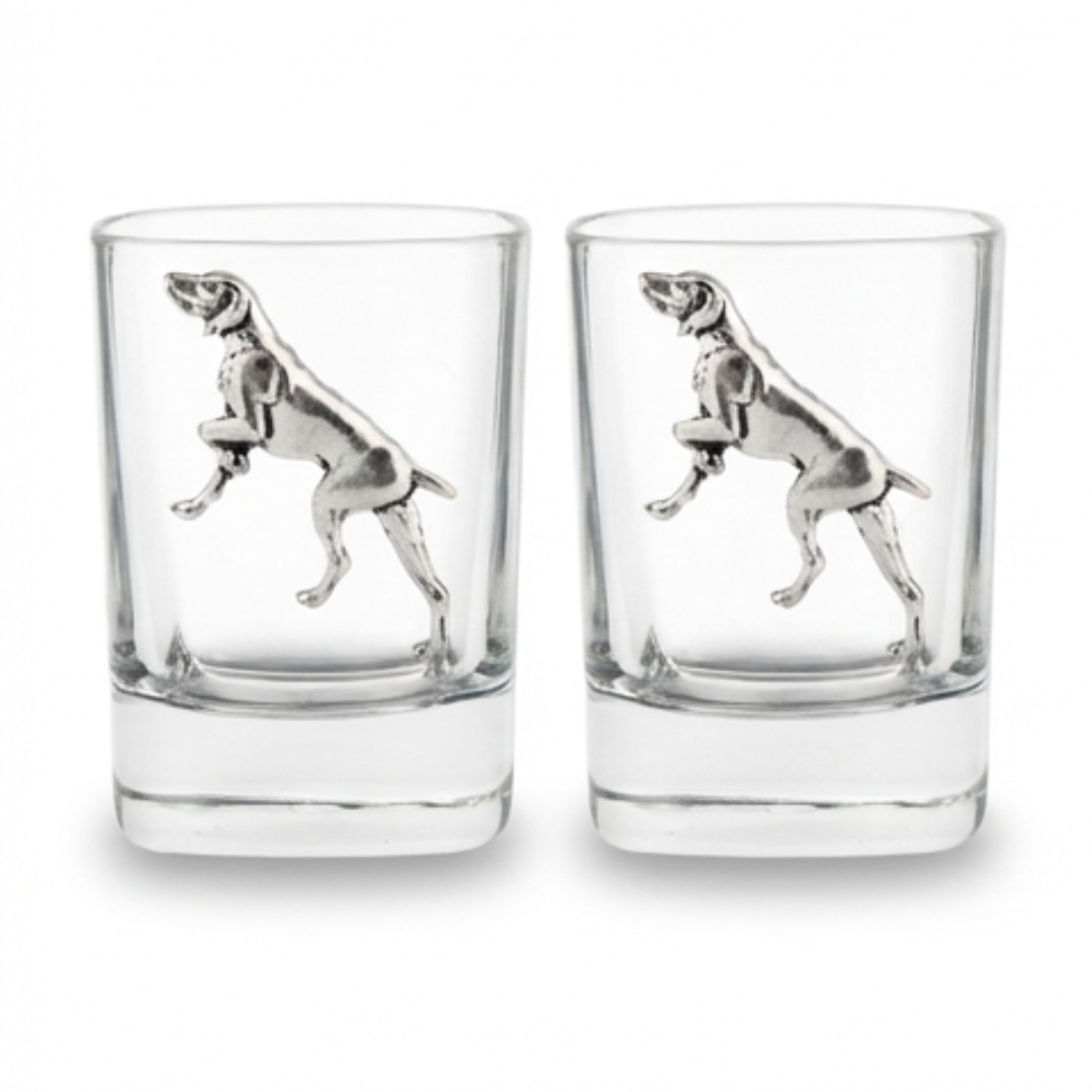 Fox Hunting Design Pair of 50ml Spirit Shot Glasses