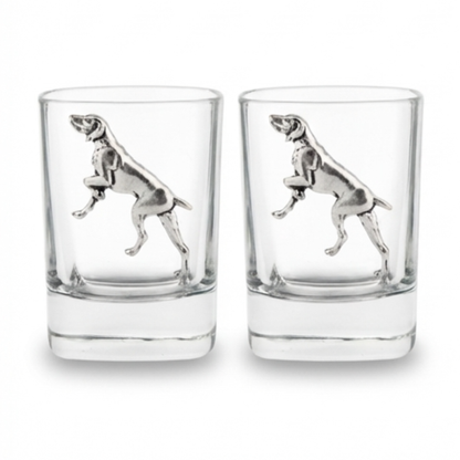 Fox Hunting Design Pair of 50ml Spirit Shot Glasses
