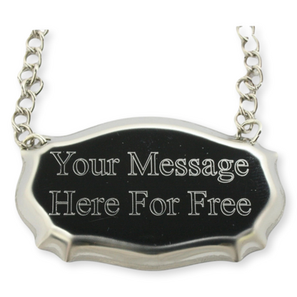 Personalised Metal Bottle Tag Label On Chain