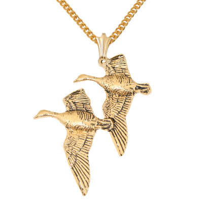 Ducks Necklace – Pendant with Gift Box Gold or Silver