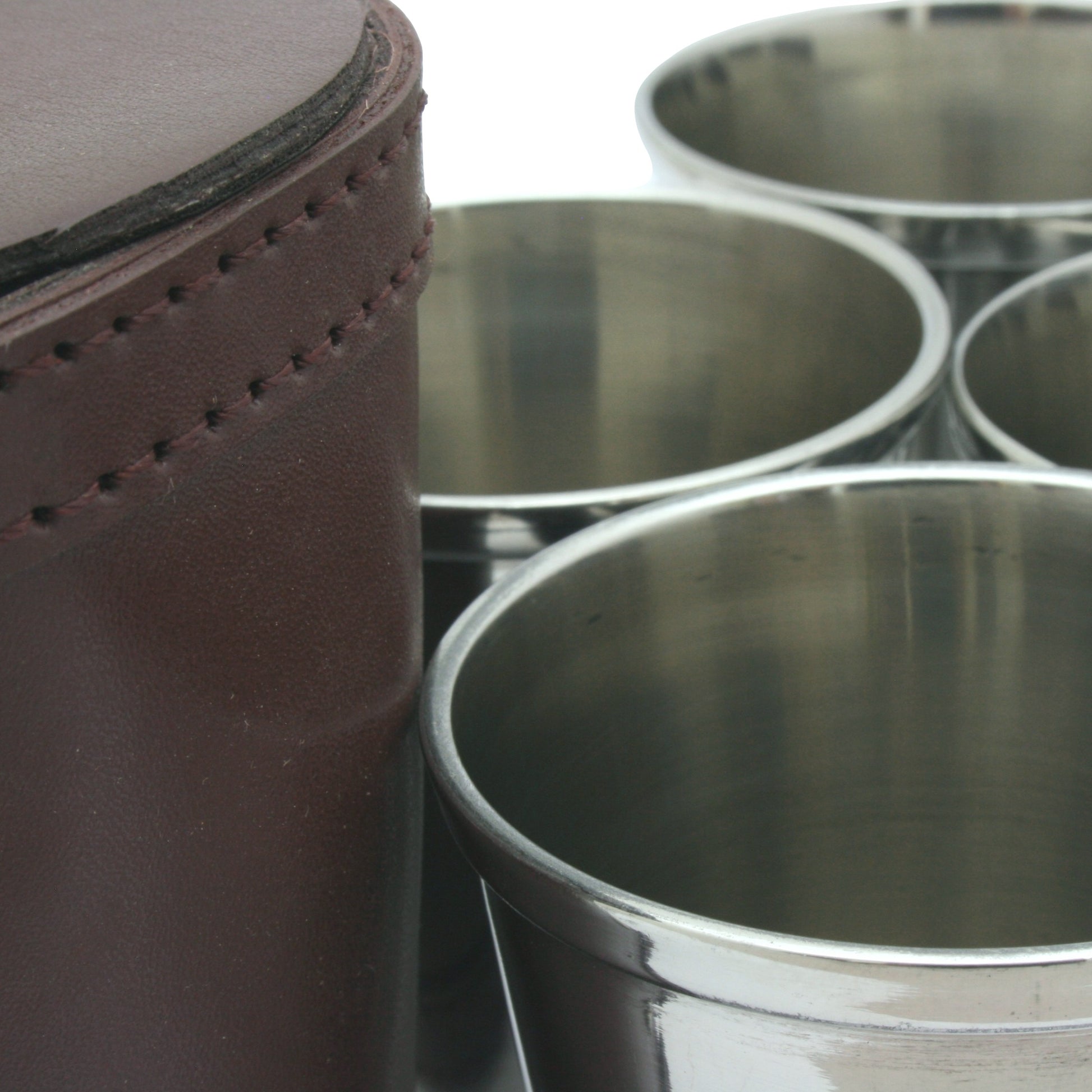 Brown 4 leather Cups