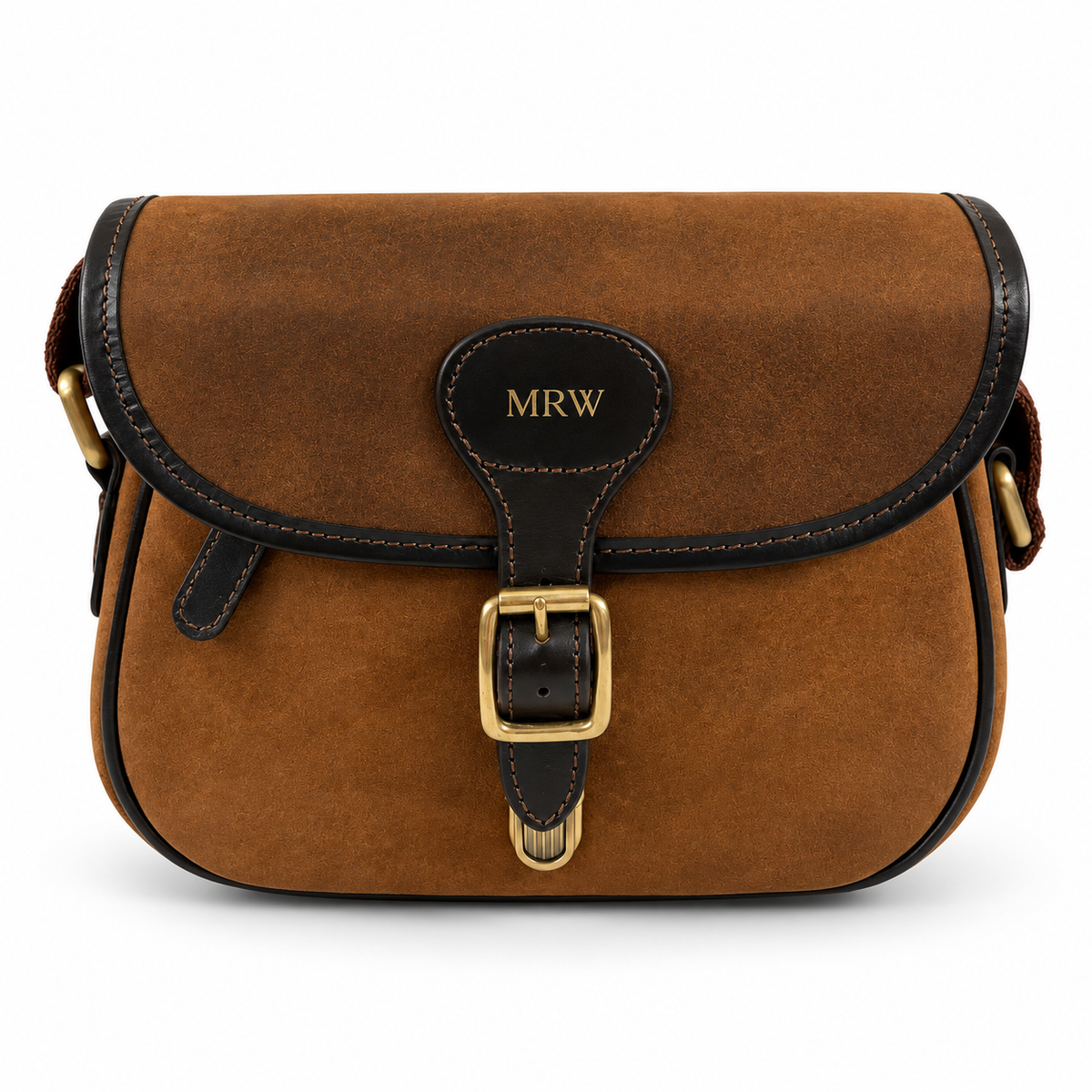 Personalised Leather Saddle Bag In Oily Brown