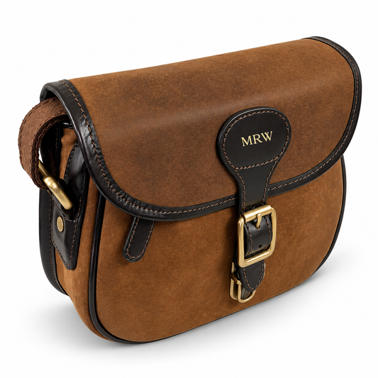 Personalised Leather Saddle Bag In Oily Brown