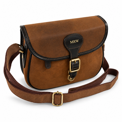 Personalised Leather Saddle Bag In Oily Brown
