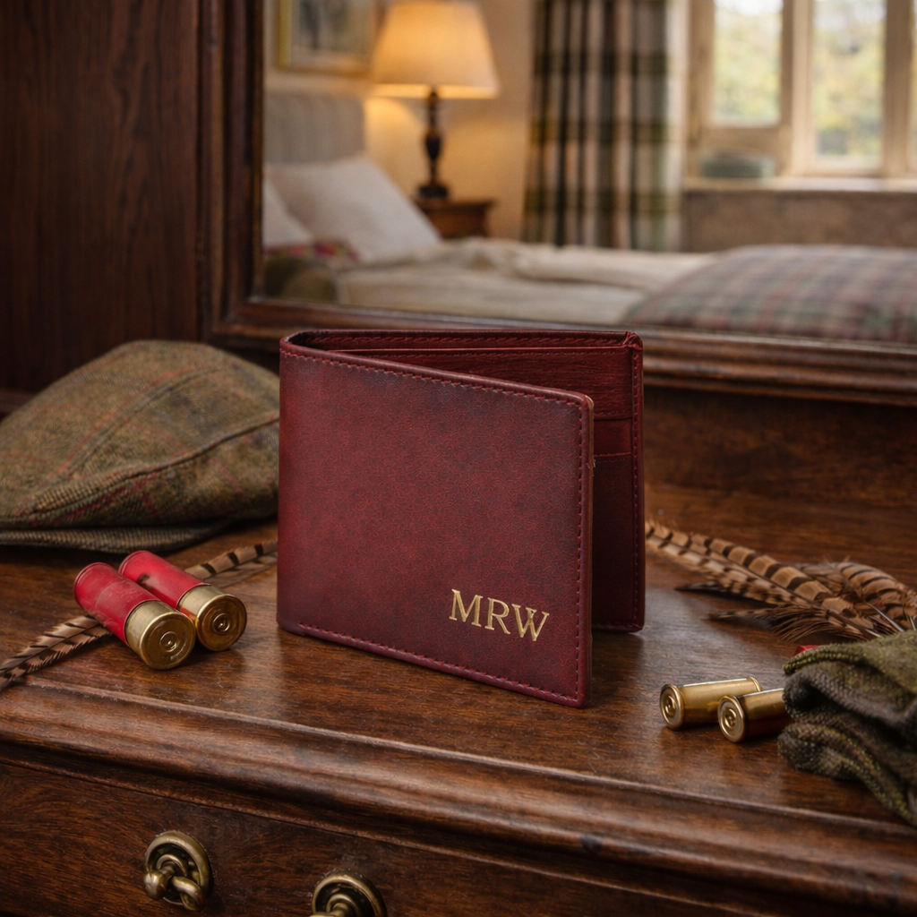 Burgundy Wallet Stood Up